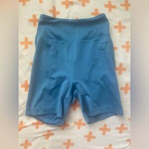 Gymshark shorts, light blue, scrunched butt, size xs